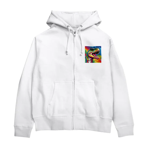 ビビッド・ヴィンテージ・ティラノ Zip Hoodie