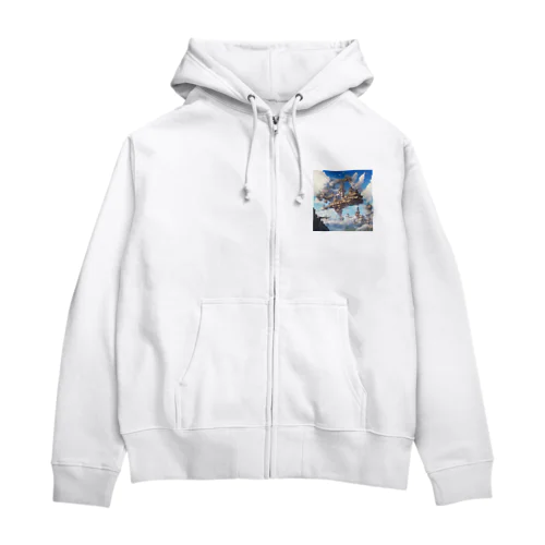 空に浮かぶ島のファンタジーグッズ Zip Hoodie