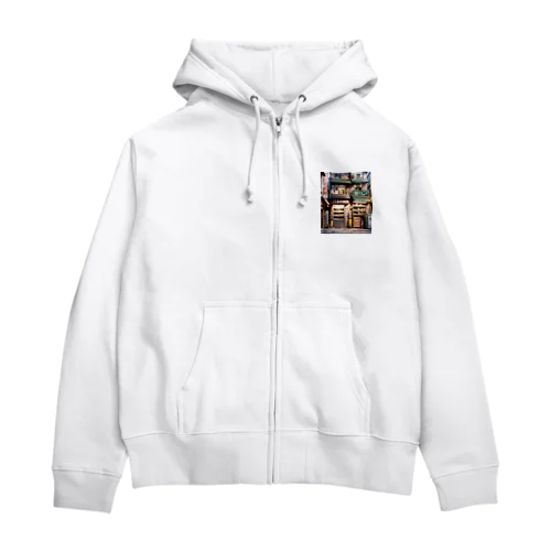 アニメ調コンパクトなアジアのレトロな繁華街 Zip Hoodie