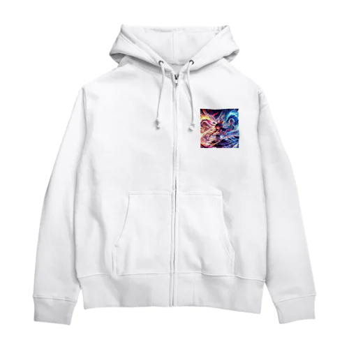 白き翼、黒き翼。その手に抱くは愛しの君! Zip Hoodie