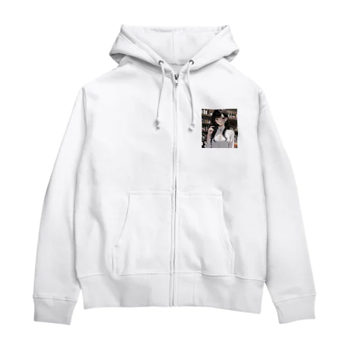 女性バーテンダー Zip Hoodie