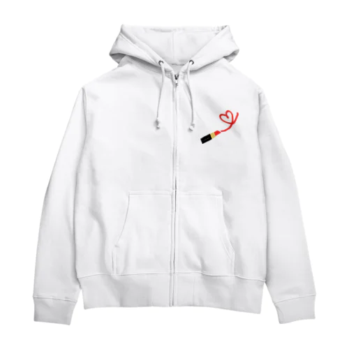 赤リップ Zip Hoodie