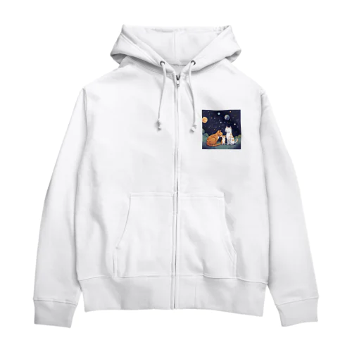 にゃんこかぞく Zip Hoodie