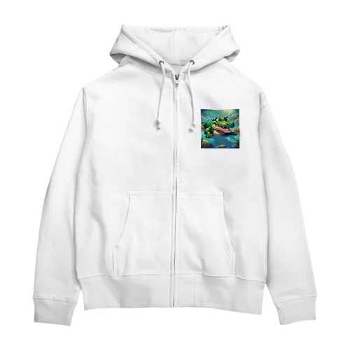 かわいいワニさんのグッズ Zip Hoodie