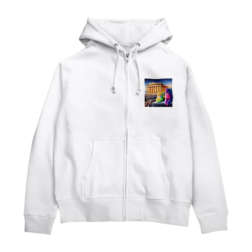 パルテノン神殿のキャッツ Zip Hoodie