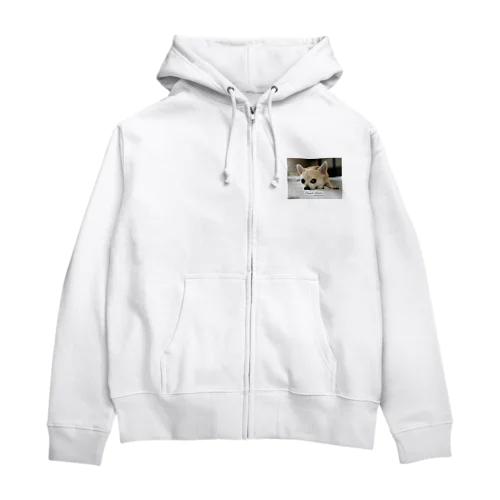 世界初！本物の犬執事・ドッグバトラーのバンビ君 Zip Hoodie