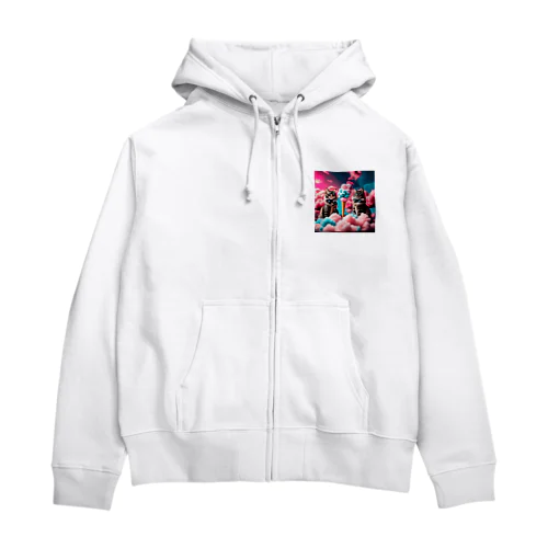 雲の上の気品ある猫 Zip Hoodie