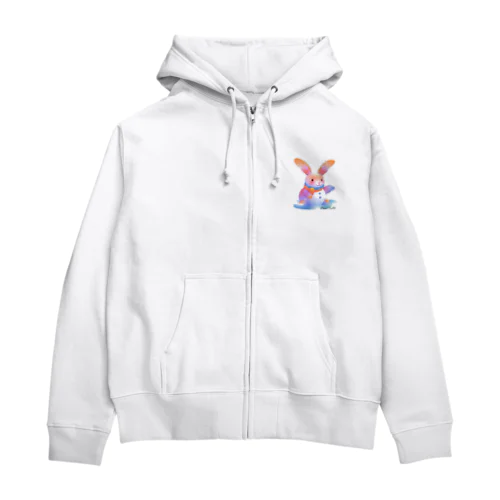 雪うさぎちゃんグッズ Zip Hoodie