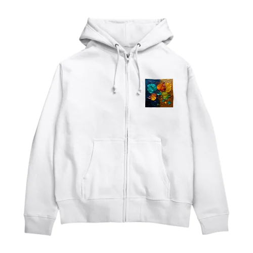 葉っぱの絵 Zip Hoodie