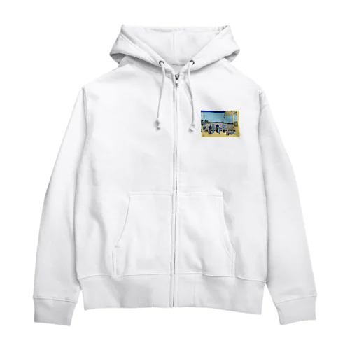 北斎「富嶽三十六景㊱　五百らかん寺さざゐどう」葛飾北斎の浮世絵 Zip Hoodie