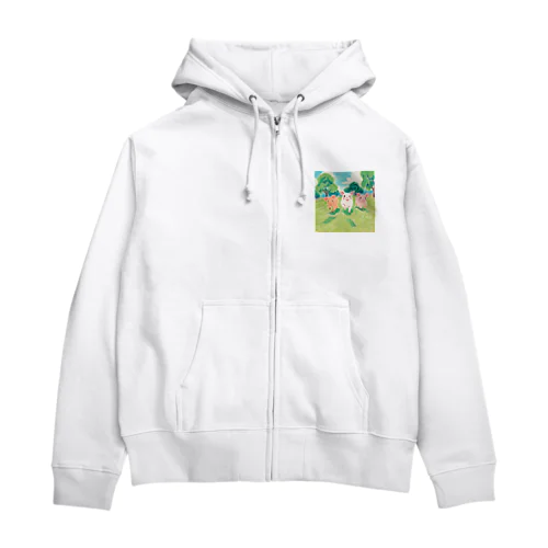 3匹のぶぅちゃん Zip Hoodie