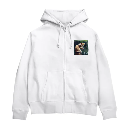 釣れないにゃ Zip Hoodie