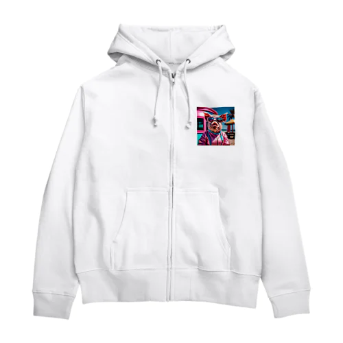 陽気なKOBUTAちゃん Zip Hoodie