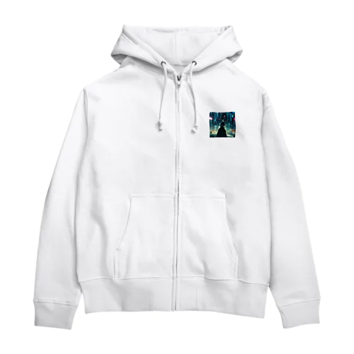 サイバーパンクの世界 Zip Hoodie