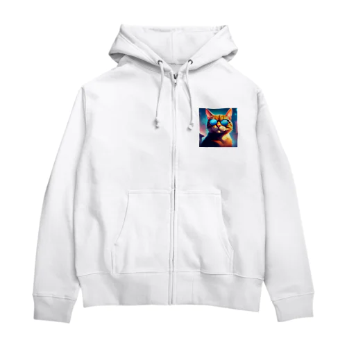 オシャレ猫グッズ Zip Hoodie