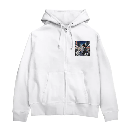 迷った美少女 Zip Hoodie