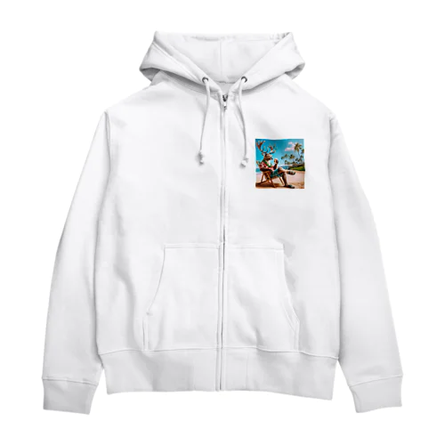 呑トナカイinハワイ Zip Hoodie