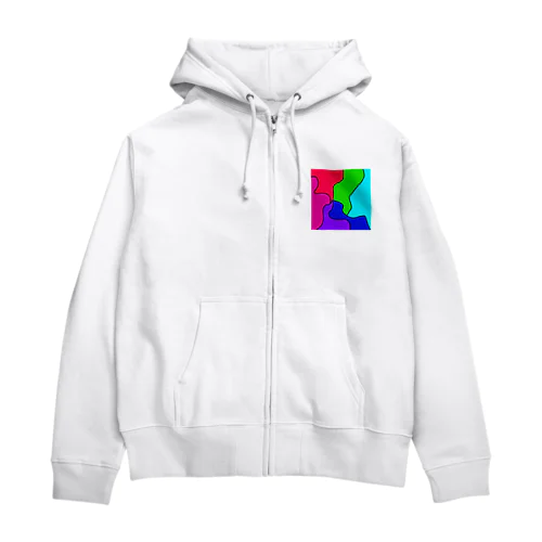 カラフル Zip Hoodie