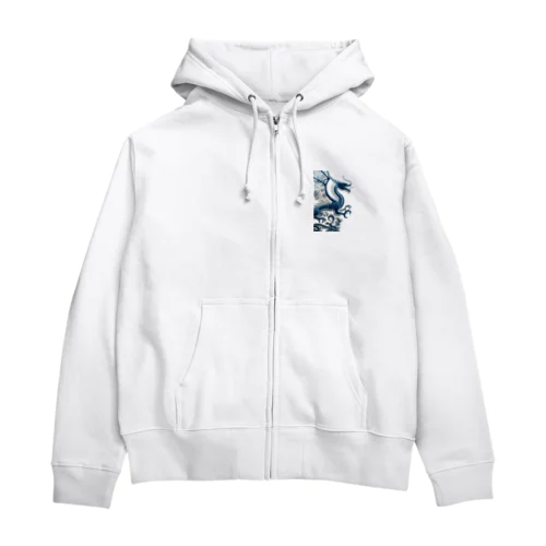 花の翼のドラゴン Zip Hoodie