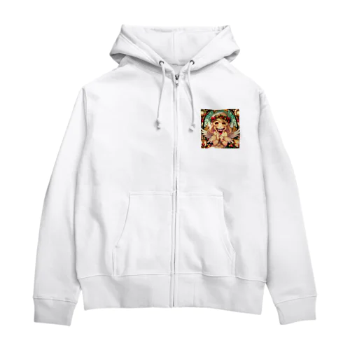 呑(どん)天使inクリスマス　アニメ風 Zip Hoodie