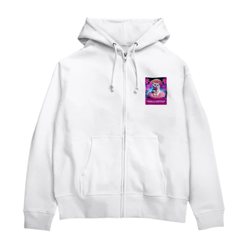 Synthwave_cats Zip Hoodie