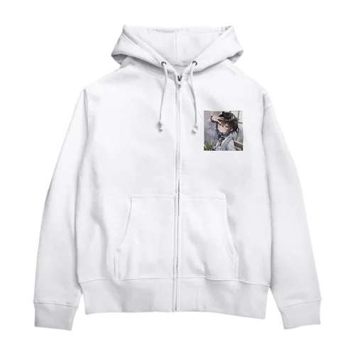 学校の中の少年 Zip Hoodie