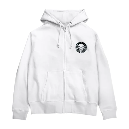 月明かりの下の湖 Zip Hoodie