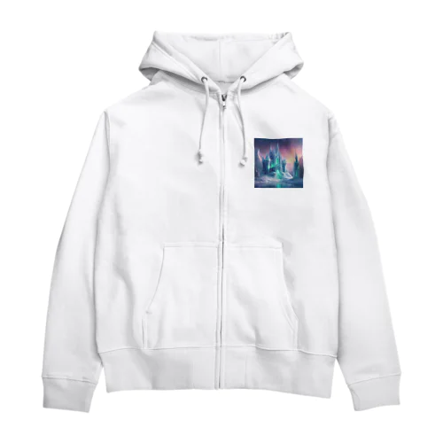 オーロラが照らす氷の城 Zip Hoodie