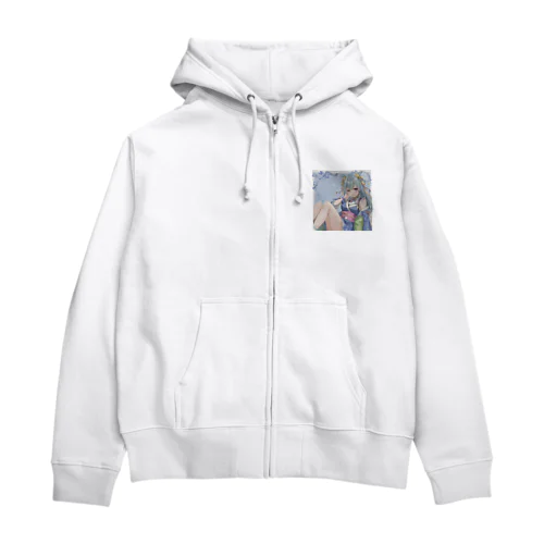 着物の少女 Zip Hoodie