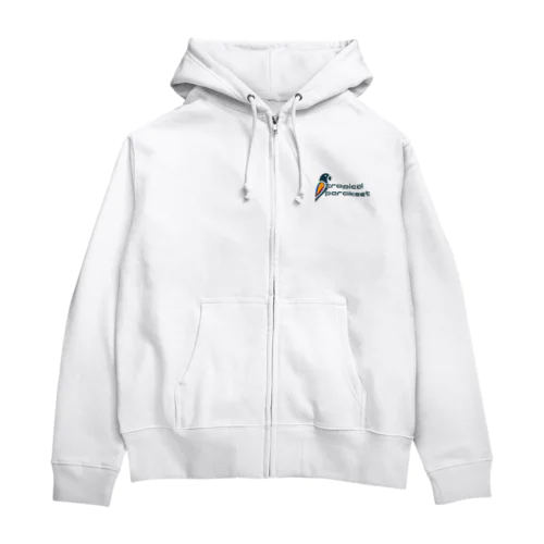 カラフルなインコたちのブランド トロピカルパラキート ロゴ Zip Hoodie