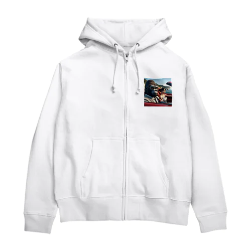 美女とゴリ先輩 Zip Hoodie