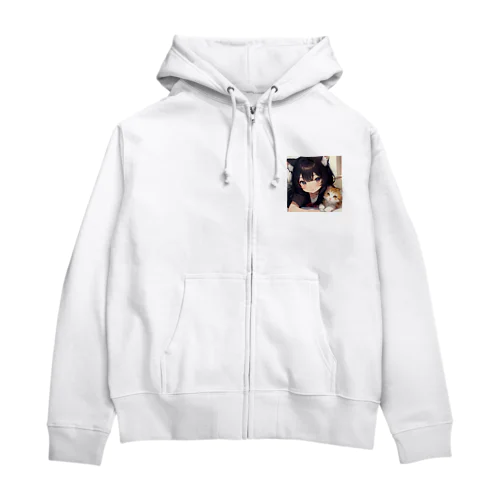 ね子ちゃんと子ネコ　ん？ Zip Hoodie