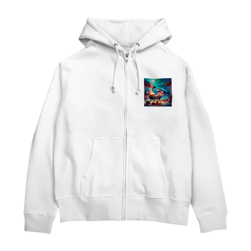 肉焼きシャーク Zip Hoodie