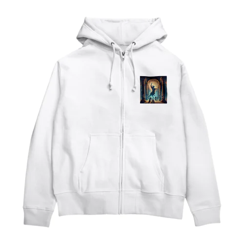  古代ギリシャの神殿で神聖な舞踏をしている猫 Zip Hoodie