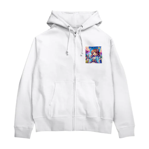 Colorful girl / type1 Zip Hoodie