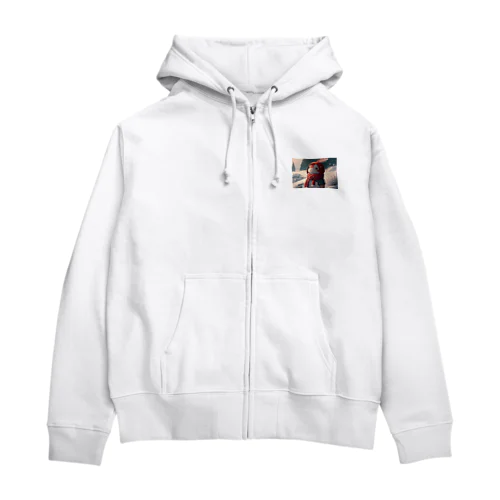 雪国のウサギ Zip Hoodie