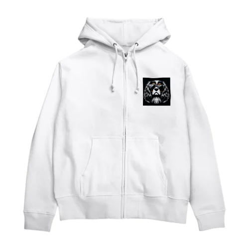 イカつめなキャバリア・キング・チャールズ・スパニエル Zip Hoodie