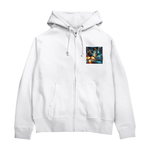 ゴールへの一瞬の瞬間！バスケットボールの魔術師が放つシュート！ Zip Hoodie