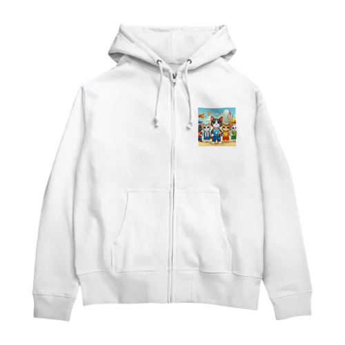 猫好きのみなさん必見！愛らしい猫のバレーボールグッズ Zip Hoodie