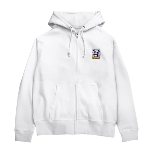 お花とパンダ Zip Hoodie