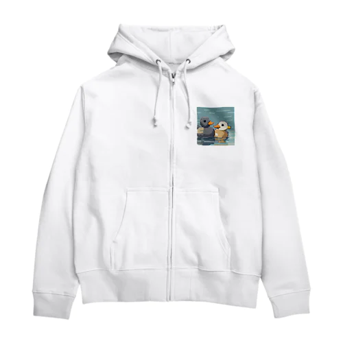 アヒルカップル Zip Hoodie