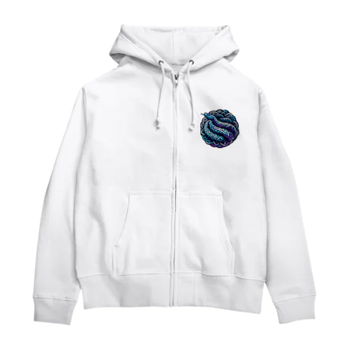 Blue snake 2 Zip Hoodie