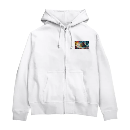 日本の言葉集　竜巻の中の花畑 Zip Hoodie