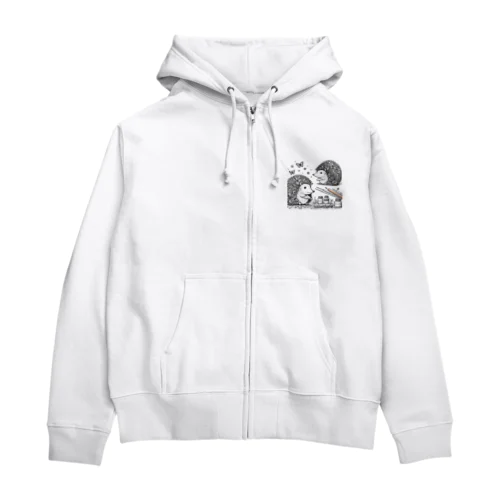 対面ハリネズミ Zip Hoodie