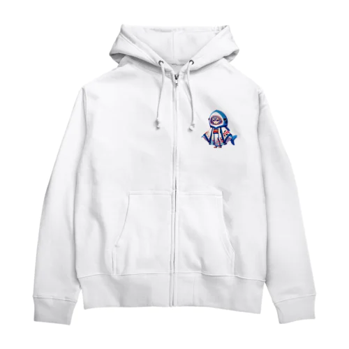 和風なサメちゃん Zip Hoodie