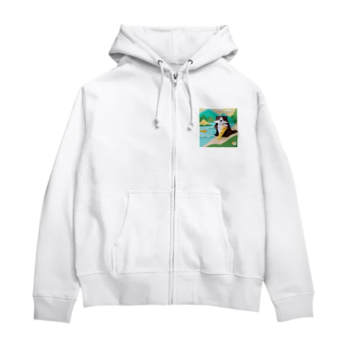 ice meets オリガミカワウソ Zip Hoodie