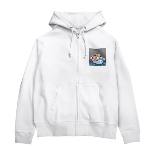 お風呂に入るボス猫 Zip Hoodie