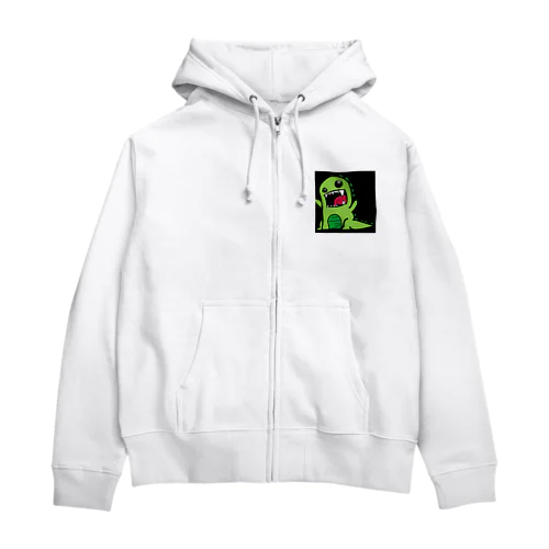 ガチャピン風の恐竜 Zip Hoodie