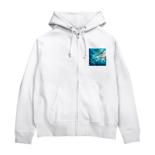 サーファーと海 Zip Hoodie