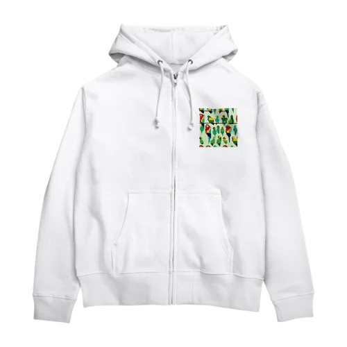 ドット絵　インコ Zip Hoodie